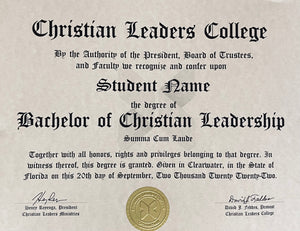 Bachelor of Christian Living