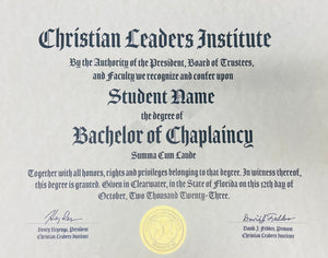 Bachelor of Chaplaincy Degree