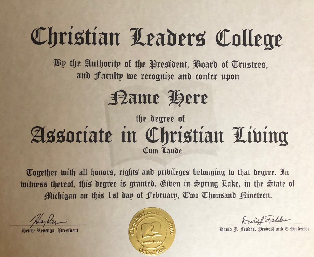 Associate in Christian Living Degree