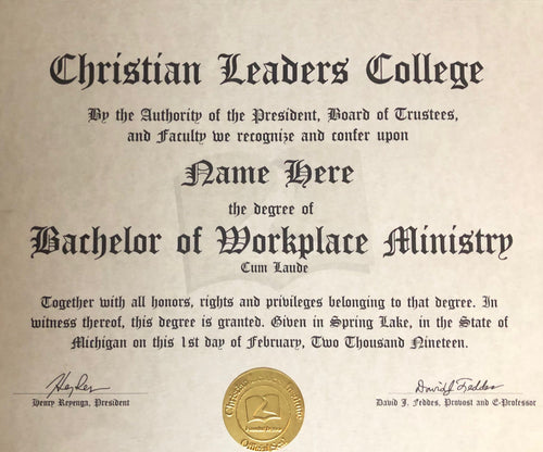 Bachelor of Workplace Ministry Degree
