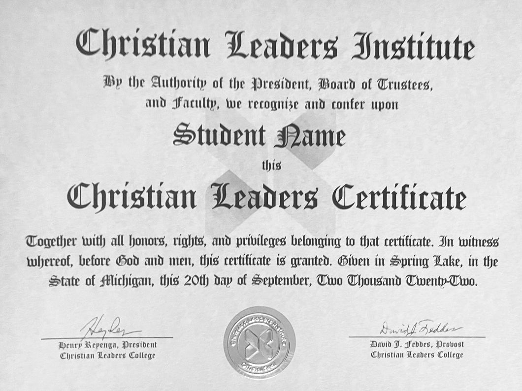 Christian Leaders Certificate (Tier 1)