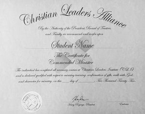 Field Minister Certificate
