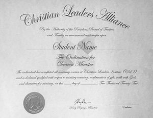 Church Planting Minister Ordination Certificate