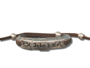 John 3:16 Leather Bracelet