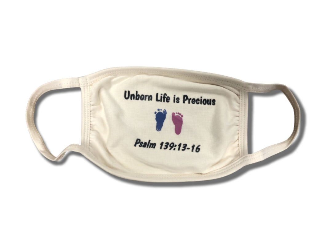Unborn Life is Precious Cloth Mask (Clear the Racks $1 Sale!)